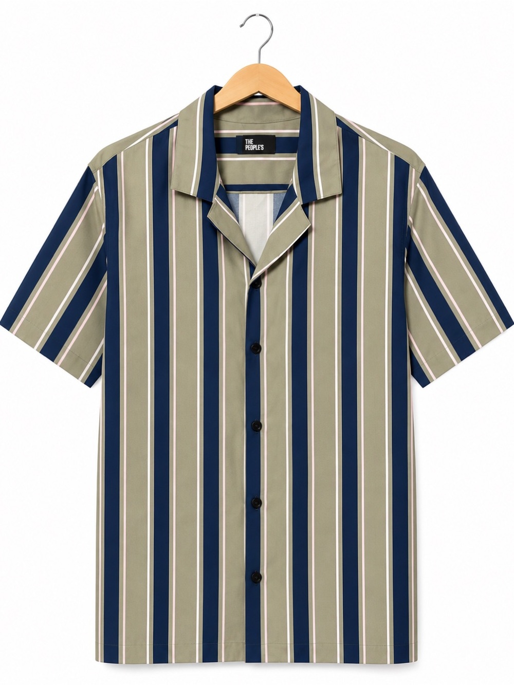 The Kooples Striped Short Sleeve Button-Up Shirt Mens Size S Viscose Blend